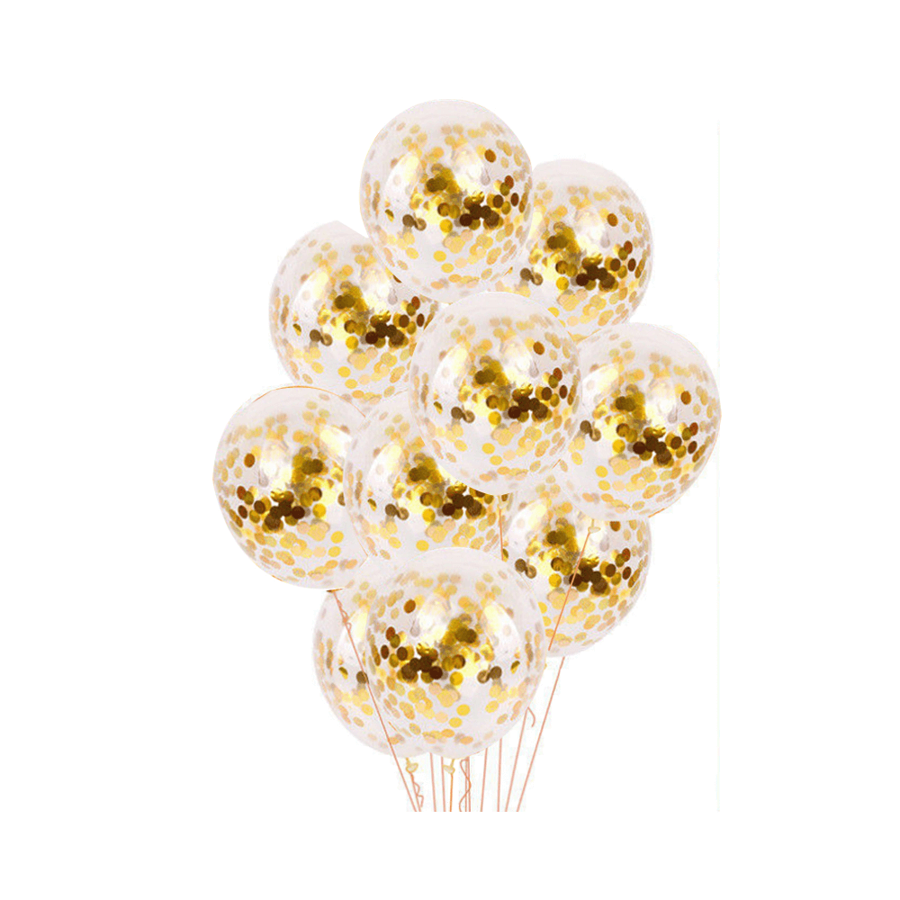Palloncino di coriandoli con paillettes dorate da 12 pollici in lattice trasparente trasparente da 12 pollici
